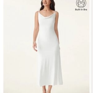 OGL White Maxi Dress with Cowl Neck Brami